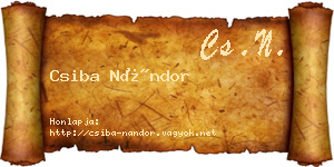 Csiba Nándor névjegykártya